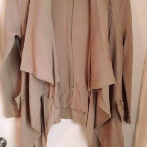 Women's beautiful cascading waterfall quilted cardigan sweater size large